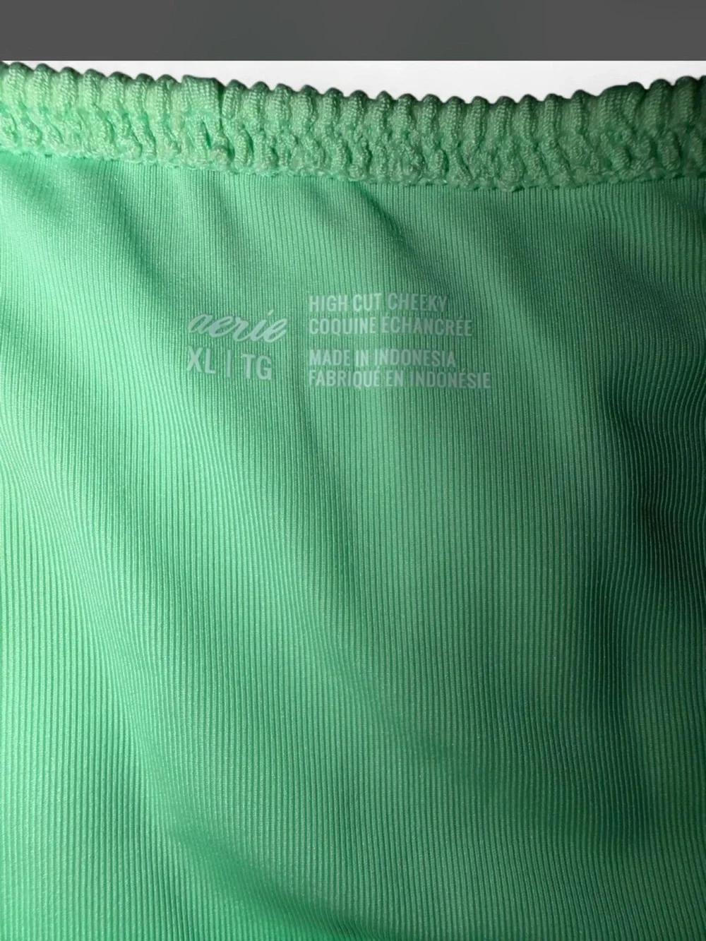 aerie Mint Ribbed High-Cut Bikini Bottom
